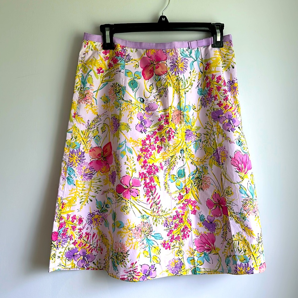 Rafaella Skirt Size 8 Floral Gored A-Line Lined Great Condition.
